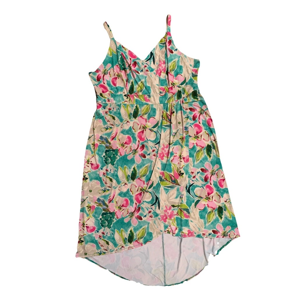 Torrid Midi Wrap Dress 3X 22-24 Floral Studio Soft Knit Tropical Cruise Summer - Picture 5 of 8